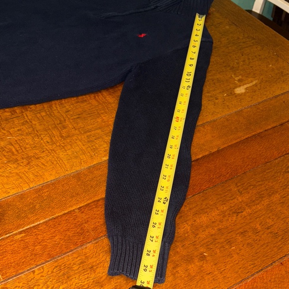 Ralph Lauren Men's Dark Blue 1/4 Zip-Up Sweater.  Large.  Great condition. - Picture 5 of 7